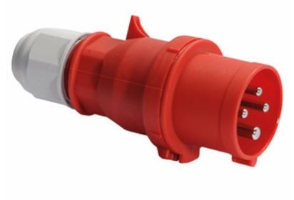 Fiche avec presse-étoupe, 3P+T 16A 400V 6H IP44 IK08